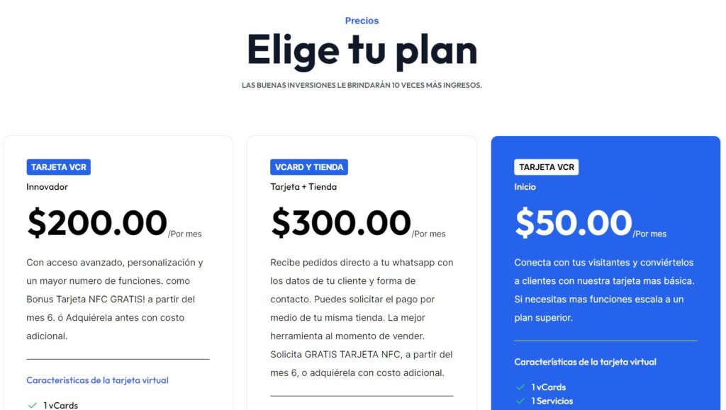 precios tarjeta online